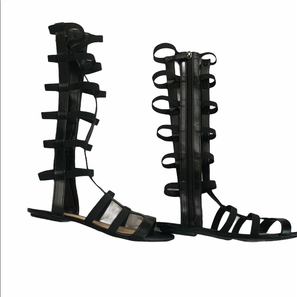 Schutz Gladiator Black Leather Sandals